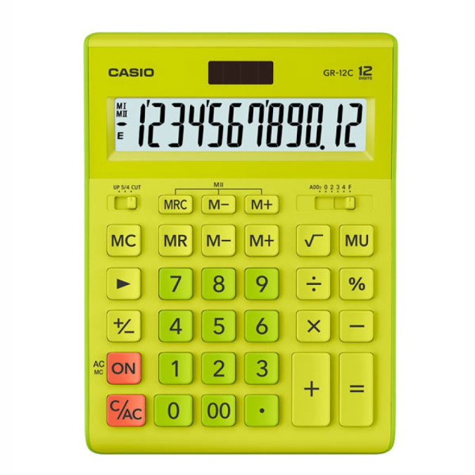 картинка Калькулятор настольный CASIO GR-12C-GN-W-EP салатовый от интернет-магазина itsklad.kz
