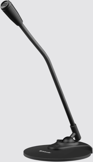 картинка Микрофон компьютерный Defender MIC-117 черный, кабель 1,8 м от интернет-магазина itsklad.kz