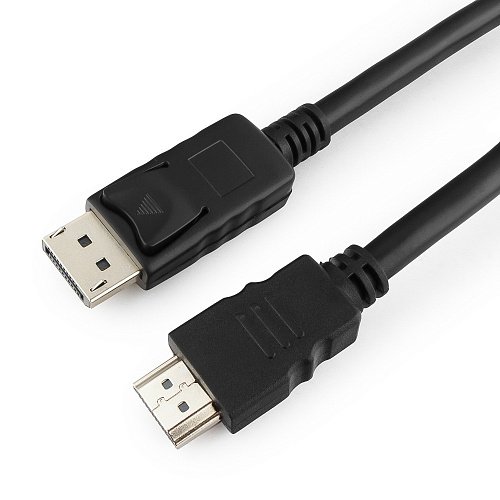 картинка Кабель DisplayPort->HDMI Cablexpert CC-DP-HDMI-5M, 5м, 20M/19M, черный, экран, пакет от интернет-магазина itsklad.kz