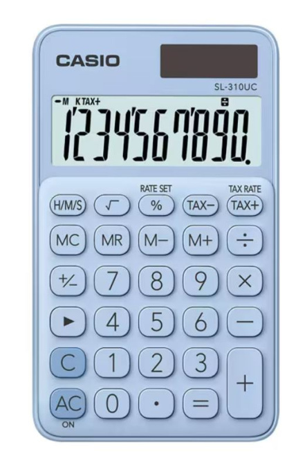 картинка Калькулятор карманный CASIO SL-310UC-LB-W-EC от интернет-магазина itsklad.kz