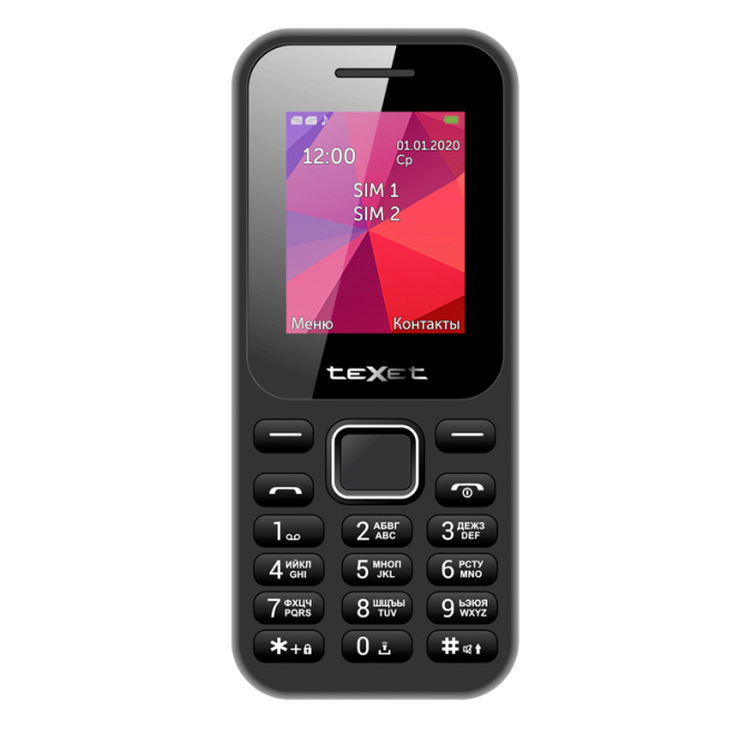 картинка Мобильный телефон Texet TM-122 черный от интернет-магазина itsklad.kz