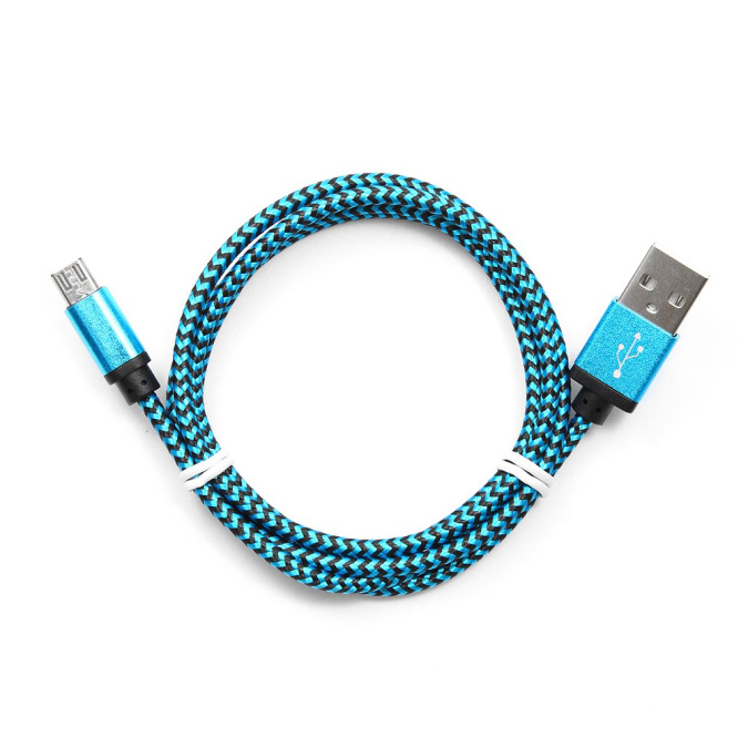 картинка Кабель USB 2.0 Cablexpert CC-mUSB2bl1m, USB-MicroUSB, 1м, нейлоновая оплетка, алюм разъемы, синий от интернет-магазина itsklad.kz
