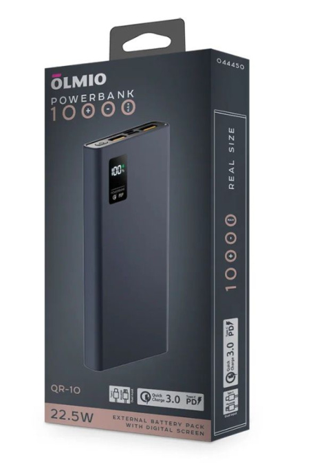 картинка Зарядное устройство Power bank Olmio QR-10 10000mAh QuickCharge3.0 темно-синий от интернет-магазина itsklad.kz