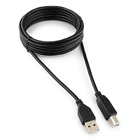 Кабель USB 2.0 Pro Cablexpert CCP-USB2-AMBM-10, AM/BM, 3.0м, экран, черный, пакет