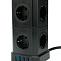 Сетевой фильтр Cablexpert Tower TWR-9-U4-B-2, 9р, 16А, 4хUSB, 3.1А, 2м, ур.защ. 4+, коробка черный