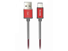 Кабель Olmio HD, USB 2.0 - USB Type-C, 1.2м, 2.1A, красный