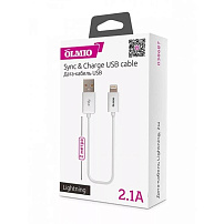 Кабель Olmio USB 2.0 - Lightning, 2м, белый
