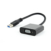 Видеоадаптер (конвертер) USB 3.0 --> VGA Cablexpert AB-U3M-VGAF-01, черный