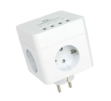 Сетевой фильтр Cablexpert Cube CUBE-4-U4-W, 4 р, 16А, 4хUSB, ур.защиты 2+, коробка белый