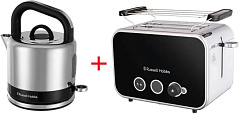 Электрический чайник Russell Hobbs 26420-70 сталь + Тостер 26430-56