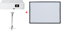 Проектор Epson CO-FH01 + Крепление для проектора Mr.Pixel PRB-2 + Интерактивная доска Mr.Pixel S82