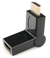 Переходник HDMI <-> HDMI Cablexpert A-HDMI-FFL2, 19F/19M, вращающийся на 180 град, золотые разъемы, 