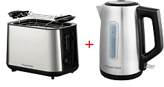 Тостер Russell Hobbs 27390-56 сталь/черный + Электрический чайник 27380-70