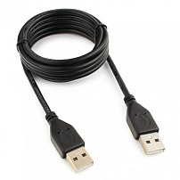 Кабель USB 2.0 Pro Cablexpert CCP-USB2-AMAM-6, USB/USB, 1.8м, экран, черный, пакет