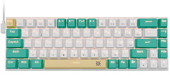 Клавиатура игровая механическая Defender Vexx Pro GK-084 RU,RGB белый+зеленый
