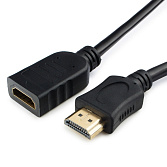 Кабель-удлинитель HDMI Cablexpert CC-HDMI4X-0.5M, 19M/19F, v2.0, медь, позол.контакты, экран, 0.5м