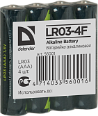 Элемент питания LR03 AAA Defender Alkaline LR03-4F - 4 штуки в пленке