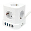 Сетевой фильтр Cablexpert Tower TWR-5-U4-W-2, 5р, 10А, 4хUSB, 3.1А, 2м, ур.защ. 4+, коробка белый