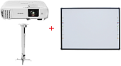 Проектор Epson EB-E24 + Крепление для проектора Mr.Pixel PRB-2 + Интерактивная доска Mr.Pixel S82