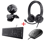 Веб-камера Trust Exis Webcam + Наушники Ayda 3.5 + Клавиатура Primo 23880 + Мышь Basi
