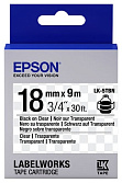 Лента Epson C53S655008	LK-5TBN	Прозрачная лента 18мм, Прозр./Черн., 9м