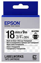 Лента Epson C53S655008	LK-5TBN	Прозрачная лента 18мм, Прозр./Черн., 9м