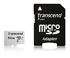 Карта памяти MicroSD 64GB Class 10 U1 Transcend TS64GUSD300S-A