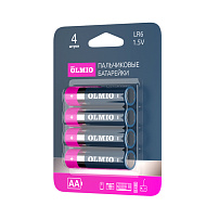 Элемент питания LR6 AA Olmio Alkaline LR6 - 4штуки в упаковке Элемент питания LR6 AA Olmio Alkaline LR6 - 4штуки в упаковке