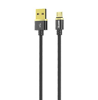 Кабель Olmio Deluxe, USB 2.0 - microUSB, 1м, 2.1A, черный