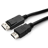 Кабель DisplayPort->HDMI Cablexpert CC-DP-HDMI-10M, 10м, 20M/19M, черный, экран, пакет
