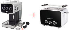 Кофеварка рожковая Russell Hobbs 26450-56 чёрный + Тостер 26430-56
