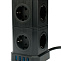 Сетевой фильтр Cablexpert Tower TWR-9-U4-B-2, 9р, 16А, 4хUSB, 3.1А, 2м, ур.защ. 4+, коробка черный
