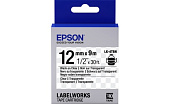 Лента Epson C53S654012 LC-4TBN9 Прозрачная лента 12мм, Прозр./Черн., 9м