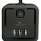 Сетевой фильтр Cablexpert Tower TWR-4-U3-B-2, 4р, 10А, 3xUSB, 3.1А, 2м, ур.защ. 2+, коробка черный