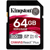 Карта памяти SD 64GB Class 10 U1 Kingston SDR2/64GB