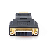 Переходник HDMI <-> DVI Cablexpert A-HDMI-DVI-3, 19M/25F, золотые разъемы, пакет, черный