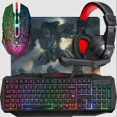 Комплект игровой Defender Target MKP-350 RU, мышь+клавиатура+ковер+гарнитура