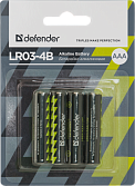 Элемент питания LR03 AAA Defender Alkaline LR03-4B - 4 штуки в блистере