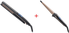 Выпрямитель Remington S9100B черный + Плойка конусная CI91W1B черный